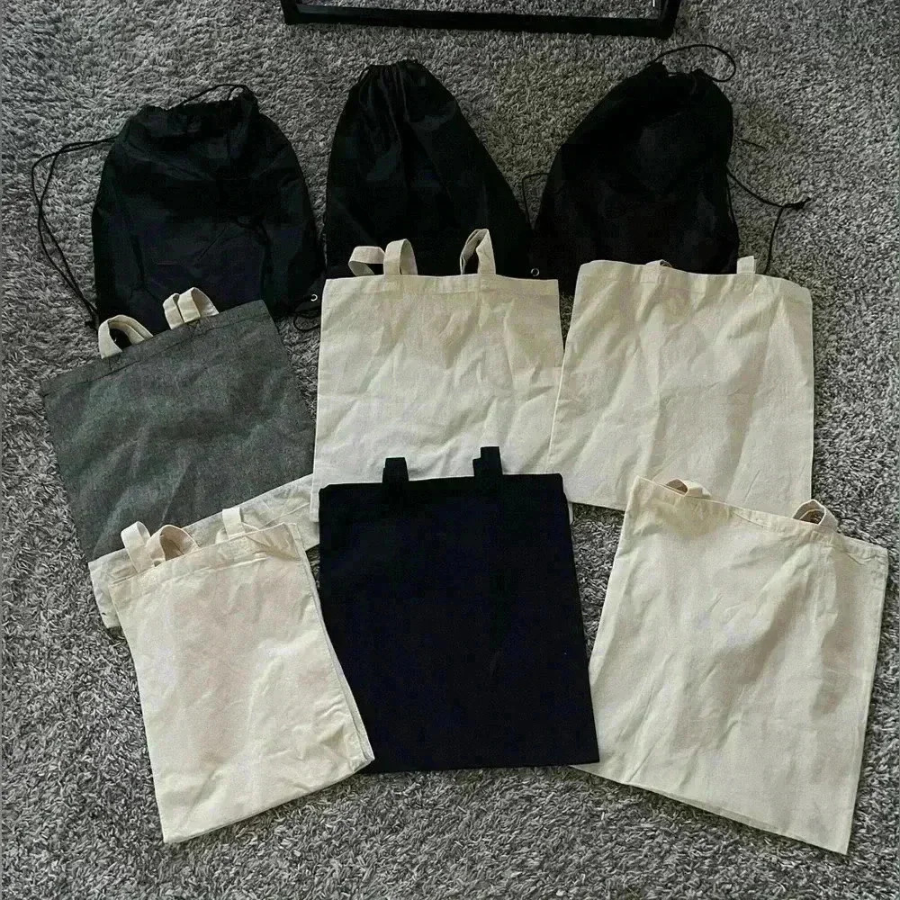 Bundle of 9 Cannabis Branded Canvas Totes/ Drawstring Bags NWOT - Picture 2 of 6